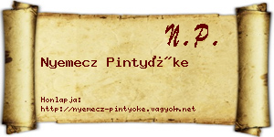 Nyemecz Pintyőke névjegykártya